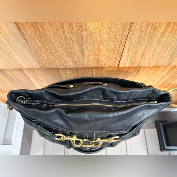 Vintage COACH Black Soft Leather Pleated Ergo Hamptons Belted Hobo Bag - Picture 5 of 13